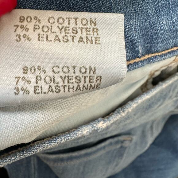 J. Brand Alana Fantasy High Rise Skinny Jeans Blue Distressed Cropped Size 30 - Picture 11 of 12